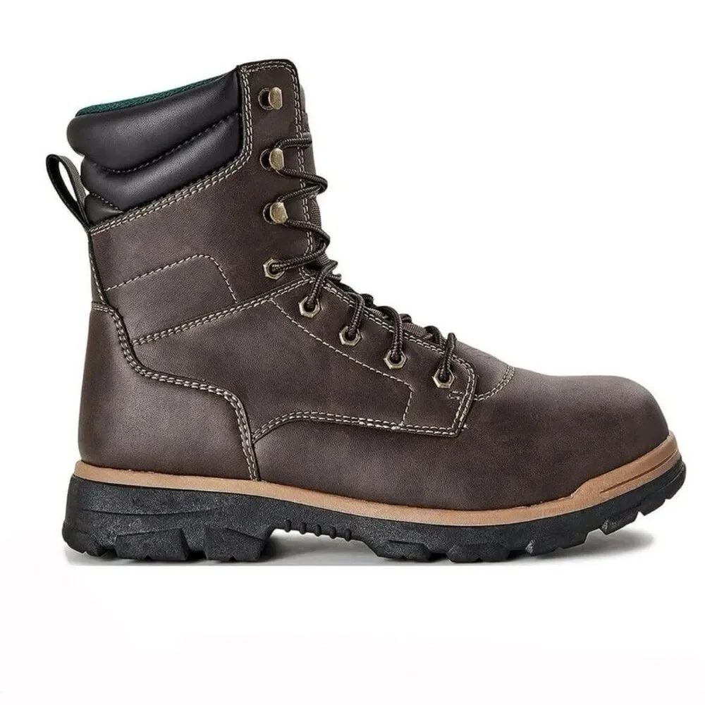 Brahma Koa Men NEW 8” Steel Toe Work Boots Breathable Speed Lacing Brown 13